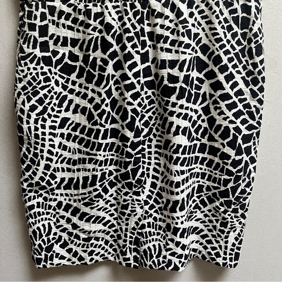 Nueva black white scale print bamboo short sleeve belted dress Sz 16 - Picture 6 of 13